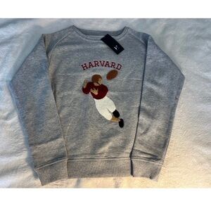 Retired Unisex XS Harvard Gray Sweatshirt with Embroidered Football Design